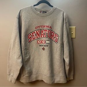 Vintage CCM Ottawa Senators NHL hockey crewneck sweatshirt
